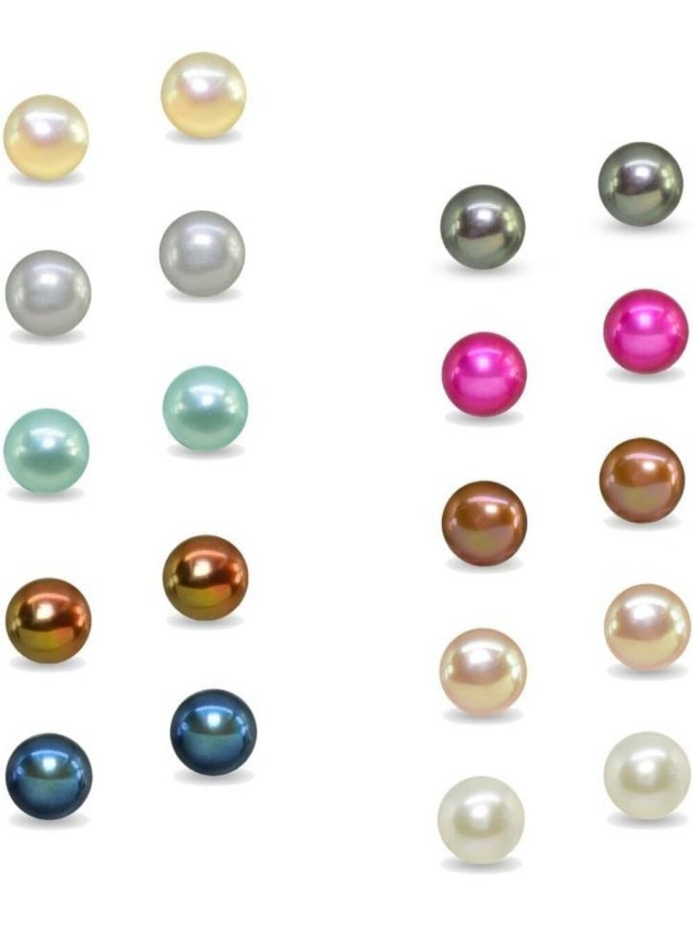 Sterling Silver Freshwater Pearl Button Stud Earrings 5.5-6mm, Multiple Colors